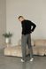 Штаны мужские прямые для дома COTTON BASIC серые 0117 фото 5