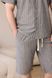 Пижама мужская в линию вареный хлопок COTTON STRIP SHORT с шортами серая 0236 фото 8