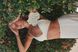 Топ с цветком женский на лето на завязках лен CUBA молочный  1121 фото 1