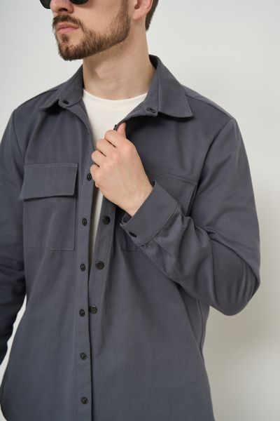 Костюм мужской карго весна осень COTTON CARGO рубашка + штаны серый 4329 фото