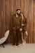 Парная пижама комплектом женская с шортами мужская Family Look сатин коричневая 45330233 фото 1
