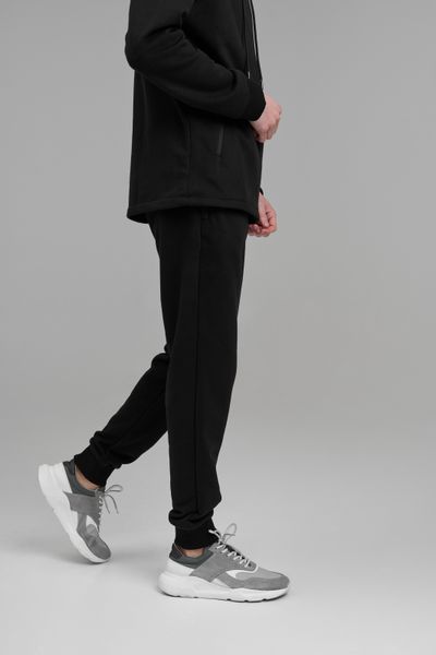 Спортивный костюм мужской ТРОЙКА весна осень 4ZIP с кофтой на замке + футболка черный 3324-2 фото