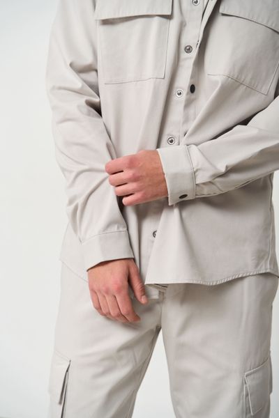 Костюм мужской карго весна лето COTTON CARGO рубашка + штаны светлосерый 4330 фото