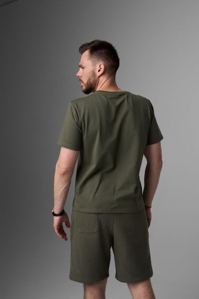 Футболка мужская COTTON BASIC хаки 0547 фото