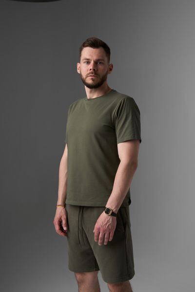 Футболка мужская COTTON BASIC хаки 0547 фото