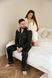 Парна піжама комплектом жіноча (сорочка+шорти) чоловіча Family Look сатин чорна айворі 45320230 фото 10