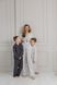 Парна піжама комплектом жіноча дитяча Family Look варена бавовна молочна графіт 4507460706 фото 4