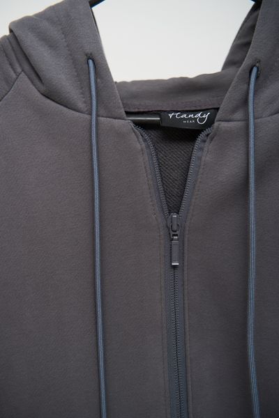 Спортивный костюм мужской ТРОЙКА весна осень 4ZIP с кофтой на замке + футболка серый 3329-3 фото