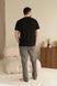 Пижама мужская COTTON BASIC футболка черная + штаны прямые серые 0817-5 фото 6