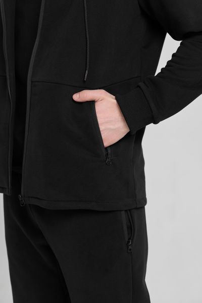 Спортивный костюм мужской весна осень 4ZIP с кофтой на замке черный 3324 фото