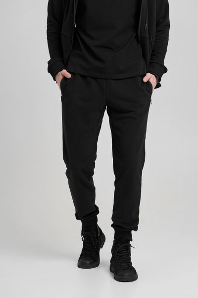 Спортивный костюм мужской весна осень 4ZIP с кофтой на замке черный 3324 фото