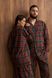 Парна піжама комплектом жіноча чоловіча Family Look фланель зелена з червоним 452424 фото 7
