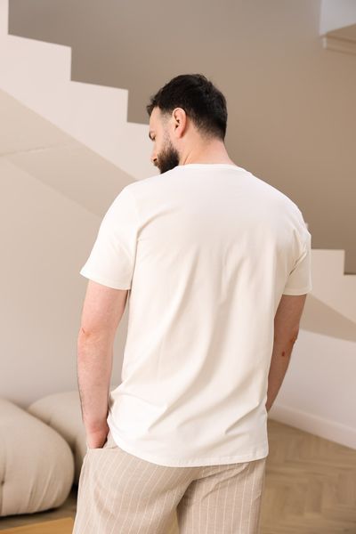 Шорты мужские в линию для дома COTTON STRIP бежевые 0335 фото