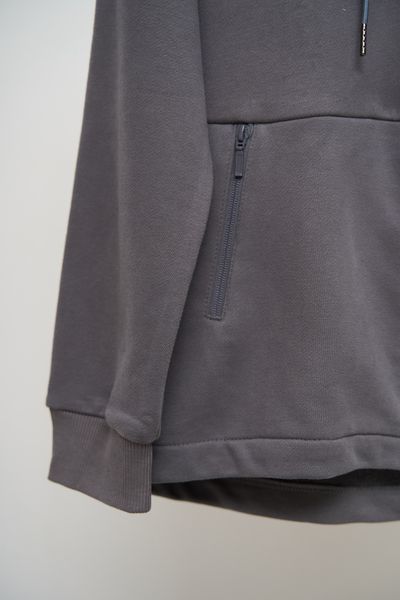 Спортивний костюм чоловічий ТРІЙКА весна осінь 4ZIP з кофтою на замку сірий + футболка чорна 3329-2 фото