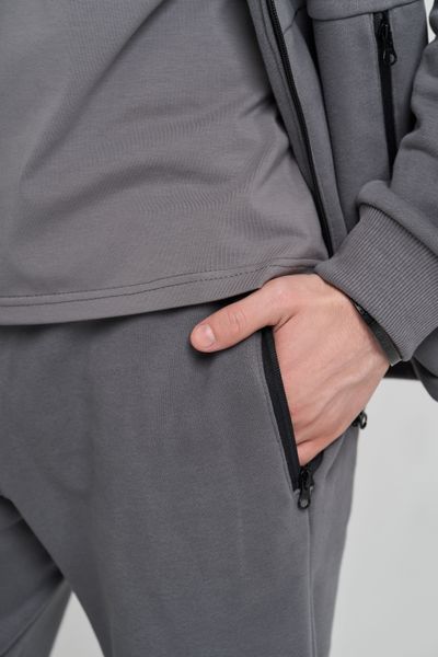 Спортивный костюм мужской весна осень 4ZIP с кофтой на замке серый 3329 фото