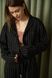 Піжама жіноча у смужку льон LINEN STRIP чорна 0362-1 фото 8