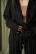 Піжама жіноча у смужку льон LINEN STRIP чорна 0362-1 фото 9