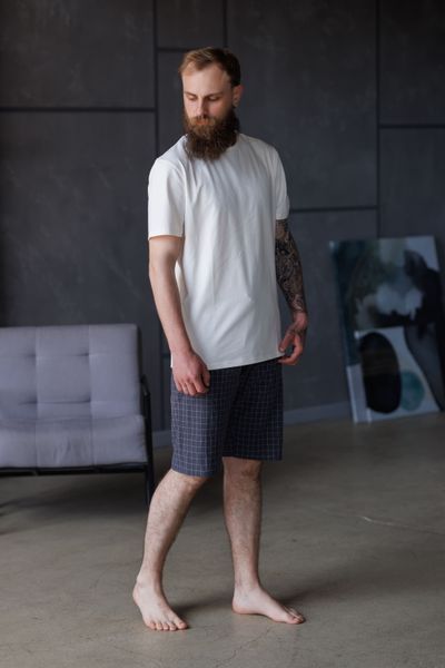 Шорты мужские в клетку для дома HOMELY графит 0306 фото