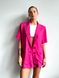 Костюм жіночий класичний на літо льон жакет + шорти YM PINK LOVE рожевий YM-1003 фото 6