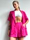 Костюм жіночий класичний на літо льон жакет + шорти YM PINK LOVE рожевий YM-1003 фото 7