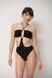 Комплект купальник женский сплошной ROSE черный + парео вязаное FOAM белое 003161 фото 10