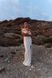 Комплект женский на лето лен топ + юбка с цветками CUBA молочный 1102 фото 1