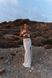 Комплект женский на лето лен топ + юбка с цветками CUBA молочный 1102 фото 2